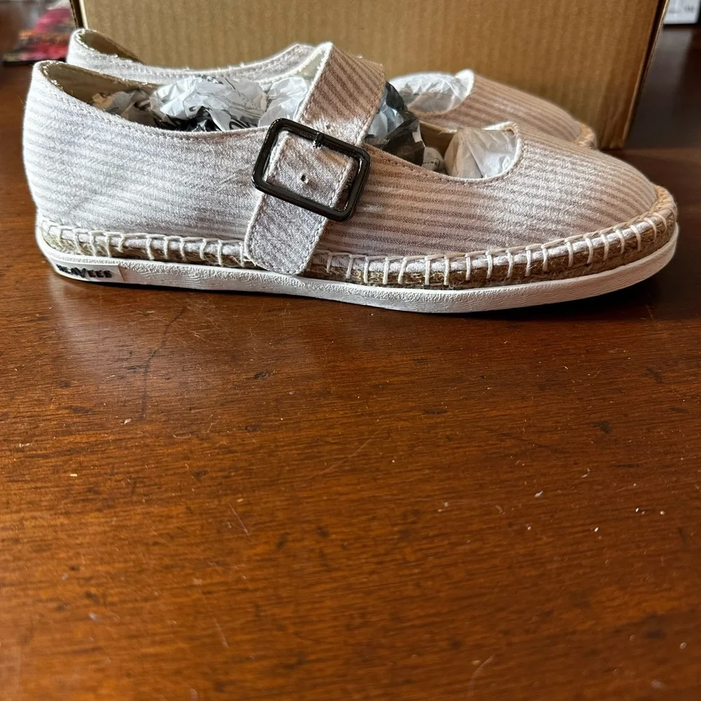 SeaVees size 7 Mesa Maryjane espadrilles‎ Rose striped cotton twill NWB